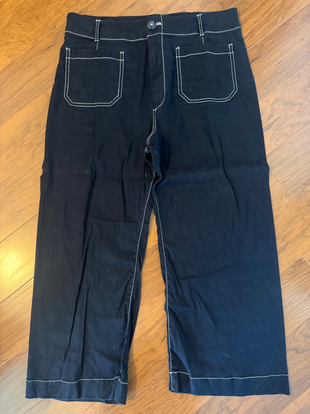 Anthropologie Maeve Colette Linen Stretch High Rise Wide Leg Pants size 34
